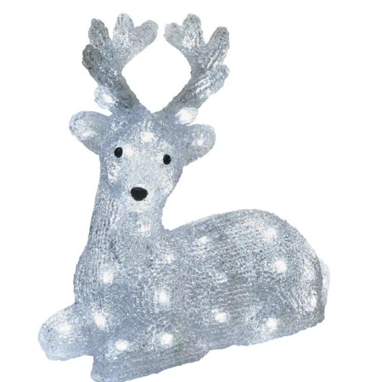 Božični jelenček LED, 27 cm, zunanji in notranji, hladna bela
