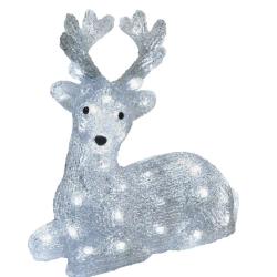 Božični jelenček LED, 27 cm, zunanji in notranji, hladna bela