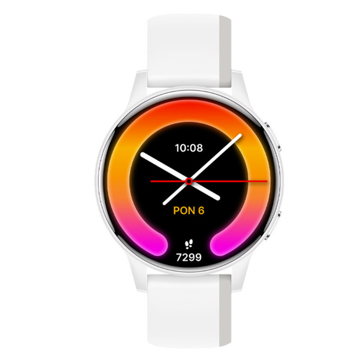 Forever iGO Watch 4 pametna ura v beli barvi, prikazana s sprednje strani z okroglim AMOLED zaslonom.