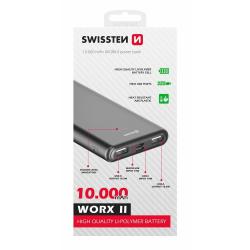 Prenosna baterija Swissten Worx II, 10000 mAh