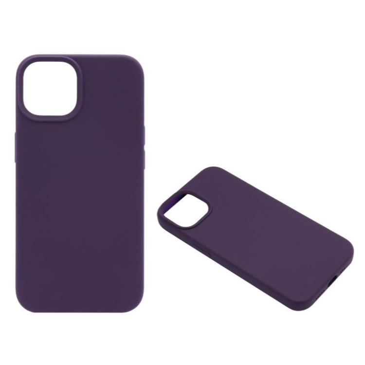 Silikonski ovitek (liquid silicone) za Apple iPhone 14, mehak, temno vijolična