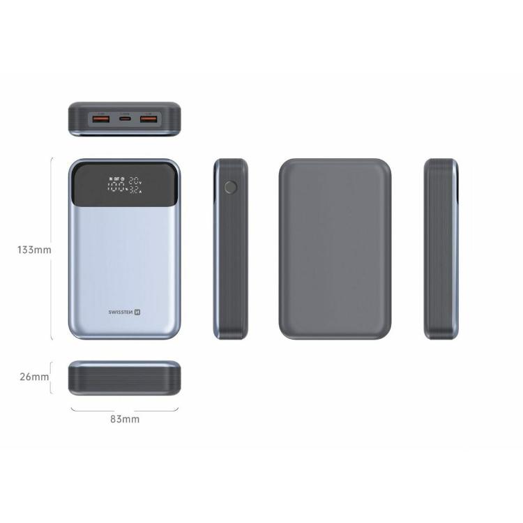 Prenosna baterija Swissten Power bank, 20000 mAh, 100 W PD