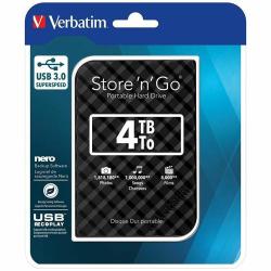 Prenosni zunanji disk HDD 4TB Verbatim Store'n'Go (053223), USB 3.0, 2,5", črno-siv