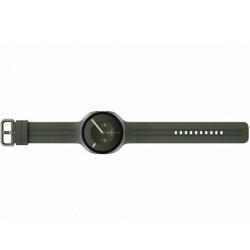 Pametna ura Galaxy Watch 44 mm z zelenim silikonskim paščkom združuje eleganten dizajn, velik zaslon in napredne funkcije za spremljanje zdravja ter aktivnosti.