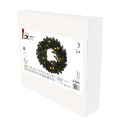 Božični venec LED, 40 cm, 2x AA, notranji, topla bela