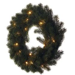 Božični venec LED, 40 cm, 2x AA, notranji, topla bela
