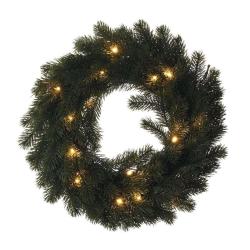 Božični venec LED, 40 cm, 2x AA, notranji, topla bela