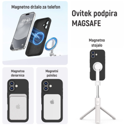 Ovitek N‑Soft Magnetic za iPhone 17 s podporo MagSafe, združljiv z magnetnimi polnilniki, denarnicami in stojali.