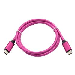 Podatkovno-polnilni kabel Type C 3.1-Type C 3.1, roza, najlon
