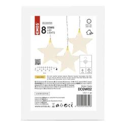 Božični zastor Emos, LED, zvezde, 45x84 cm, zunanji in notranji, topla