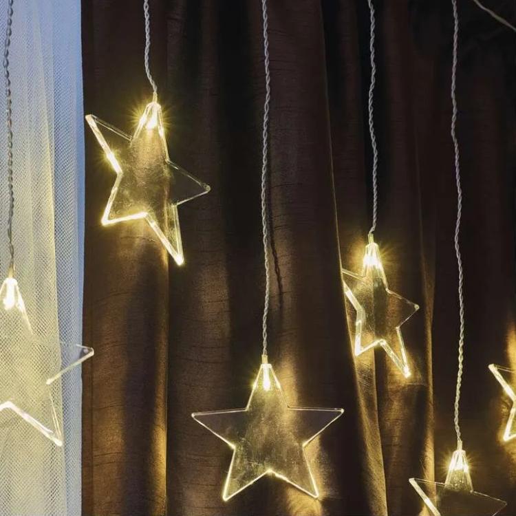 Božični zastor Emos, LED, zvezde, 45x84 cm, zunanji in notranji, topla