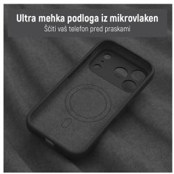 Notranjost roza ovitka N‑Soft Magnetic z mehko podlogo iz mikrovlaken za zaščito telefona pred praskami.