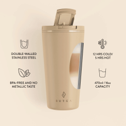Termo lonček BURGA, 470 ML, Tan
