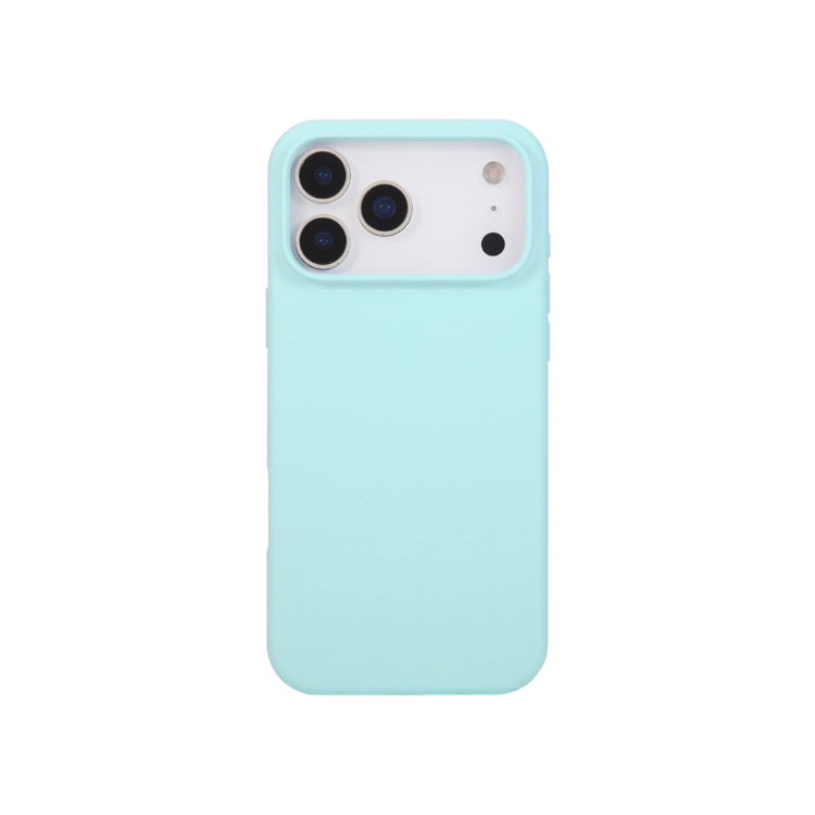 Silikonski svetlo moder ovitek za Apple iPhone 17 Pro z mehkim (soft touch) zaključkom in natančno oblikovanim izrezom za kamero