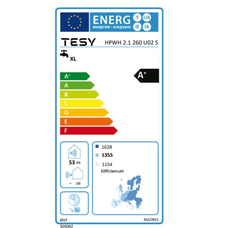 TESY HPWH 2.1 FS 260 U02,