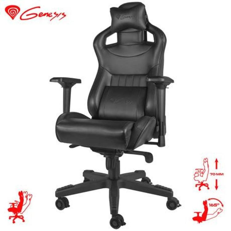 Gaming stol Genesis Nitro 950, ergonomski, nastavljiv, črn
