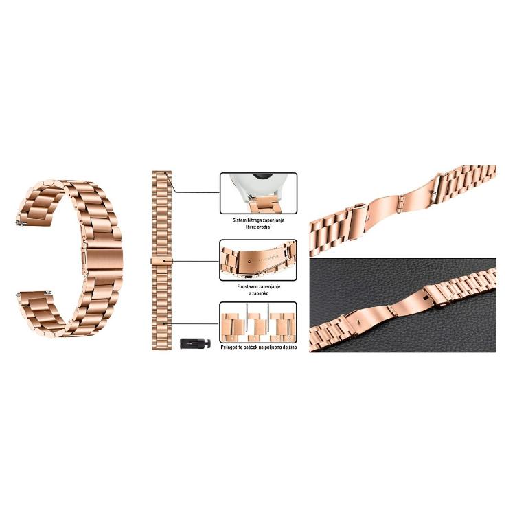 Kovinski pašček 22 mm, Rose Gold_1