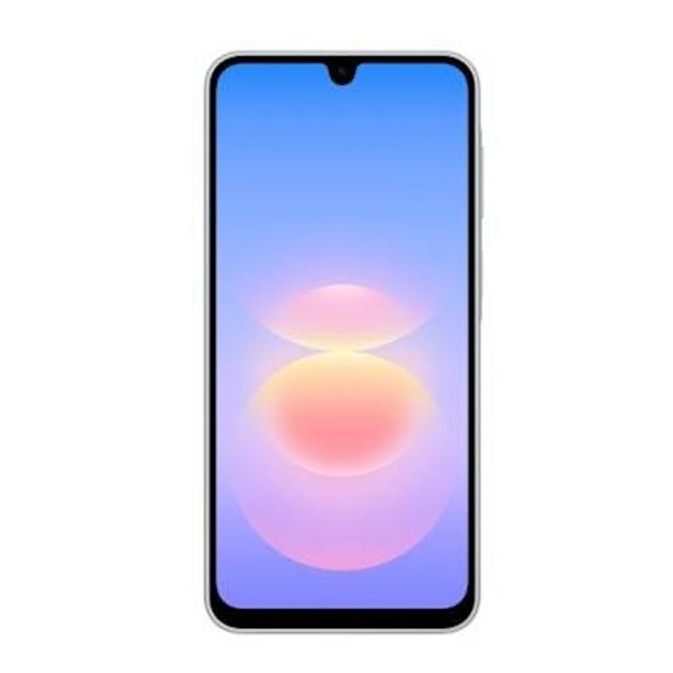 Sprednji pogled Samsung Galaxy A18 LTE z velikim zaslonom, tankimi robovi in zarezo za kamero.