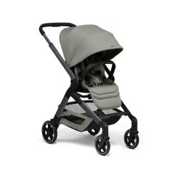 Otroški voziček Joolz v sage zeleni barvi, sprednji pogled s strešico in varovalnim lokom