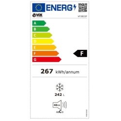 Zamrzovalna omara VOX VF 2833, F, 242 l, bela