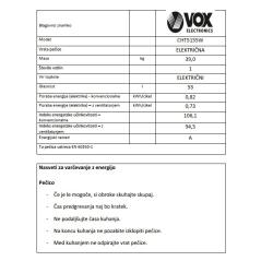 Steklokeramični štedilnik VOX CHT 6155 W, 4x steklokeramika