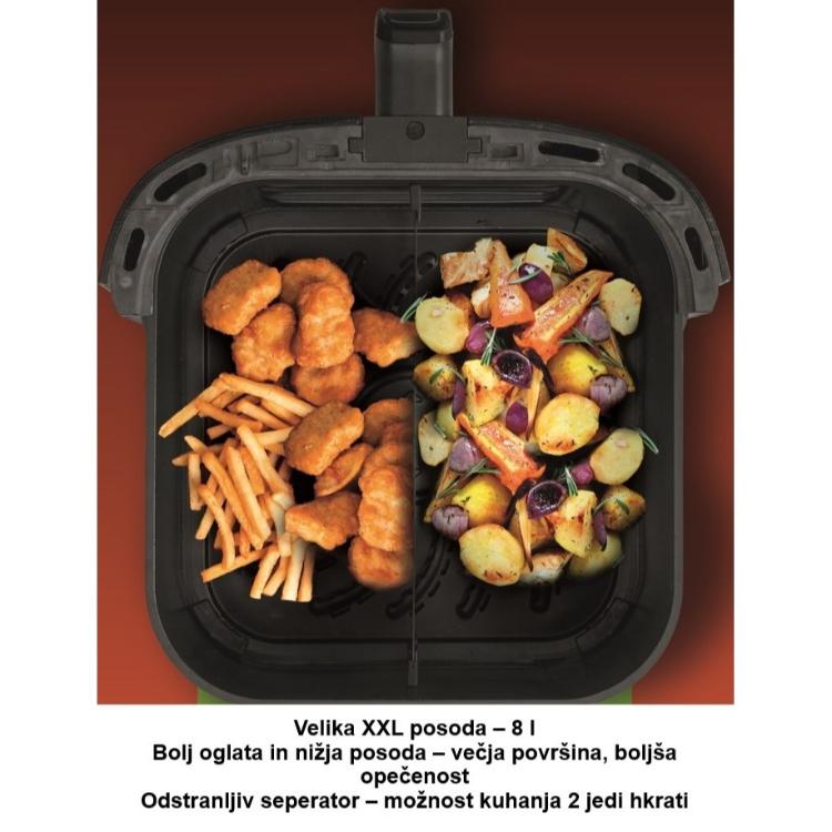 Cvrtnik na vroči zrak Linea LAFDH-0662, dvojni grelec, 8 L, 2000 W