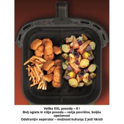 Cvrtnik na vroči zrak Linea LAFDH-0662, dvojni grelec, 8 L, 2000 W