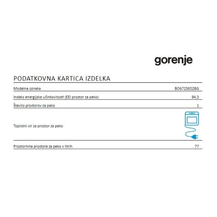 Vgradna pečica Gorenje BO6725E02BG-11