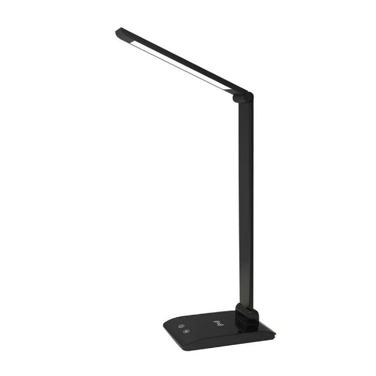 Namizna svetilka Asalite, LED z zatemnitvijo, brezžična USB, 7 W, črna