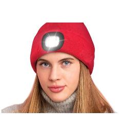 Kapa PLATINET z LED lučko + naglavni trak, Unisex, rdeča_4