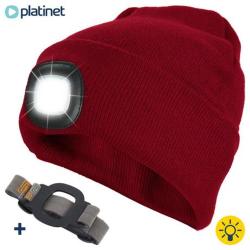 Kapa PLATINET z LED lučko + naglavni trak, Unisex, rdeča_1