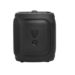 JBL PartyBox On‑The‑Go 2, bočni pogled, robustno ohišje, pasivni radiator, teksturirana stranica.