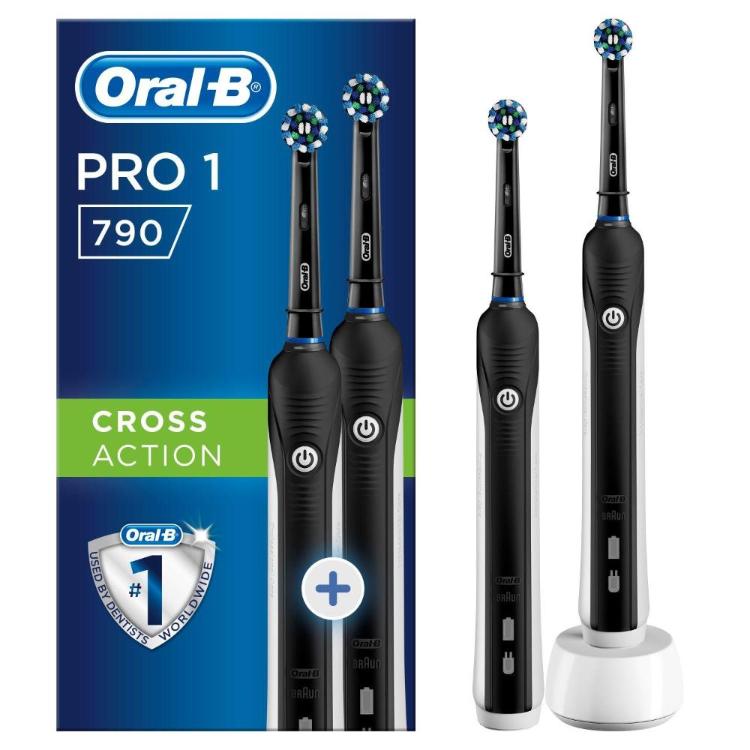 Električna zobna ščetka Oral-B PRO 1 790 CROSS ACTION, dvojno pakiranje - 2x črna_1