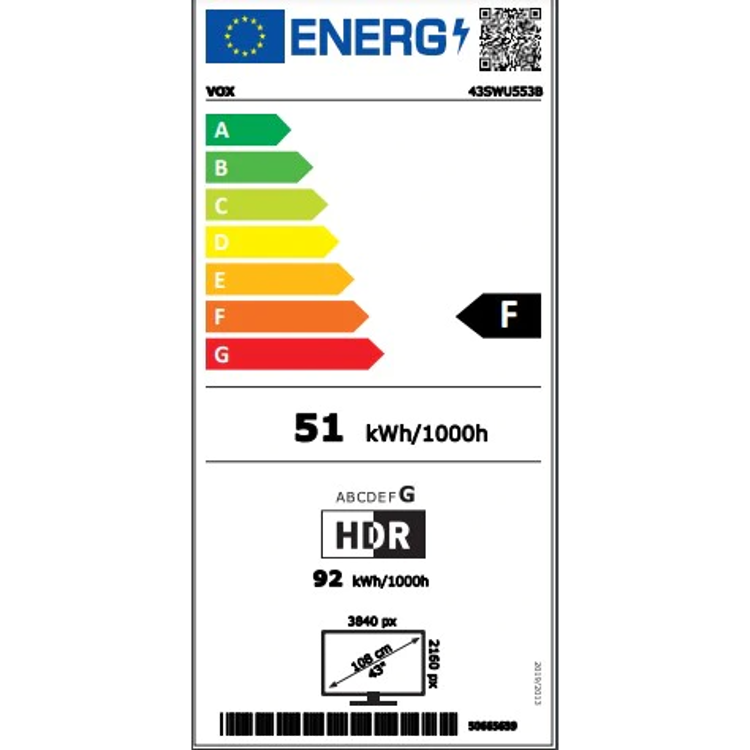 Televizor VOX 43SWU553B 4K Ultra HD, Smart TV, diagonala 109 cm_1