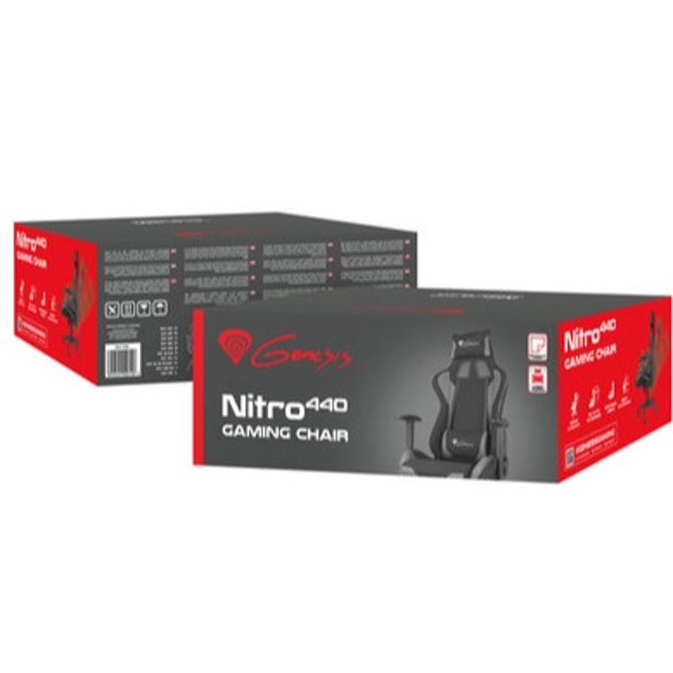 Gaming stol Nitro 440, ergonomski, nastavljiv, črno siv_3