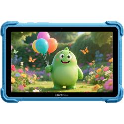 Blackview LINK 1 Kids tablica, moder zaščitni ovitek, zaslon z risanko, robustni robovi, kamera spredaj.