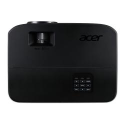 Acer črn projektor z zgornjim gumbnim vmesnikom, režo za prilagoditev slike ter oznako Vero na ohišju.