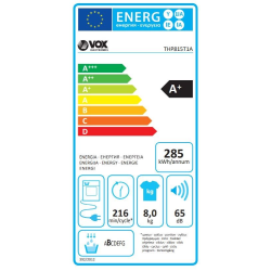 Kondenzacijski sušilni stroj VOX THP 815-T1A, A+, 8 kg, 15 prog., toplotna črpalka
