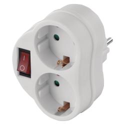 Razdelilec 2× schuko s stikalom