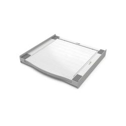 Vezni člen z izvlečno polico za pralni in sušilni stroj, bel