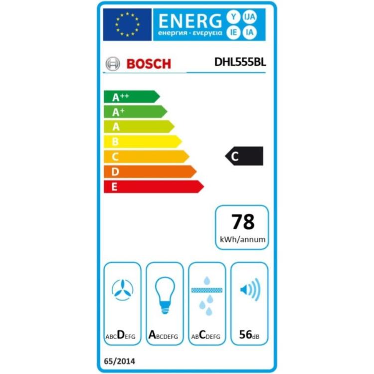 Vgradna napa Bosch DHL555BL, 53 cm