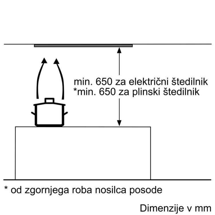 Vgradna napa Bosch DHL555BL, 53 cm