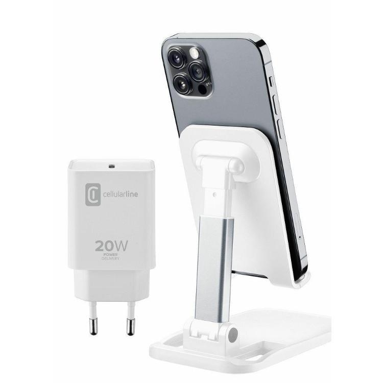 20 W omrežni polnilec in nastavljivo namizno stojalo za pametni telefon.