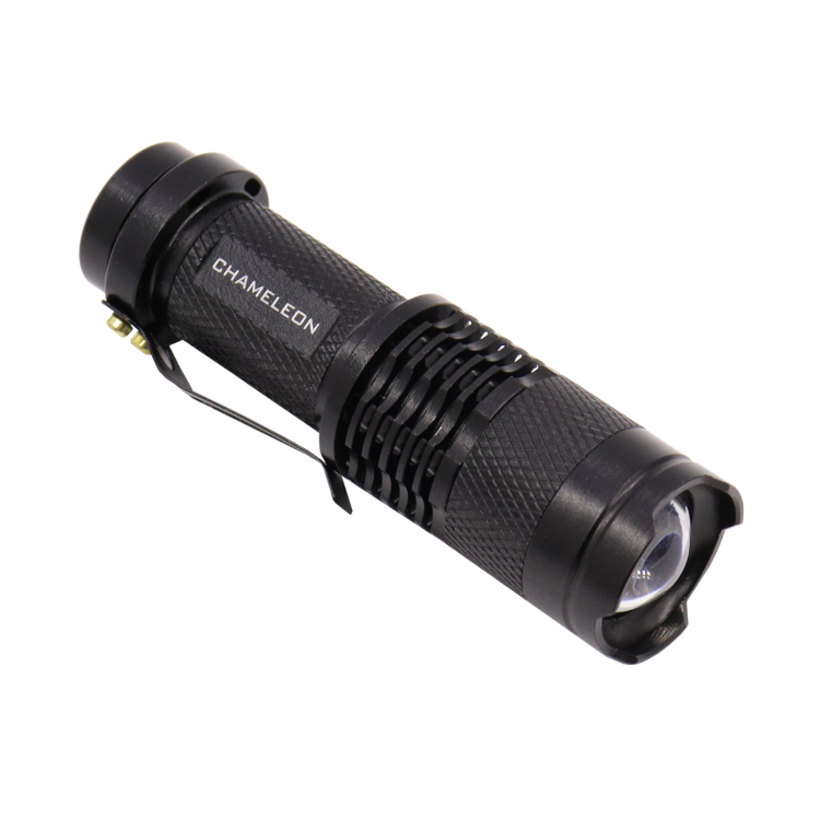 LED ročna svetilka Chameleon T68 - nastavljiv snop in moč svetenja - črna
