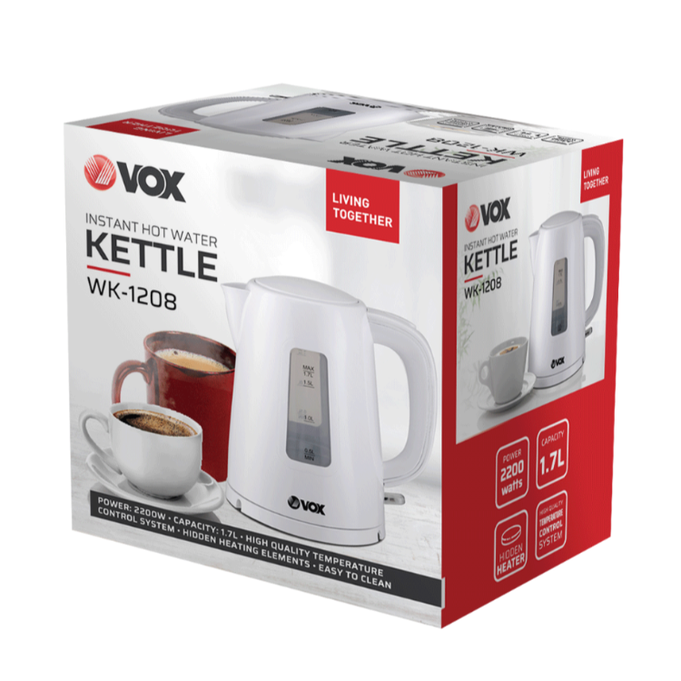 Grelnik vode VOX WK-1208, 1,7 L, bel