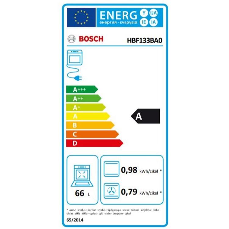 Vgradna pečica Bosch HBF133BA0, 60x60 cm
