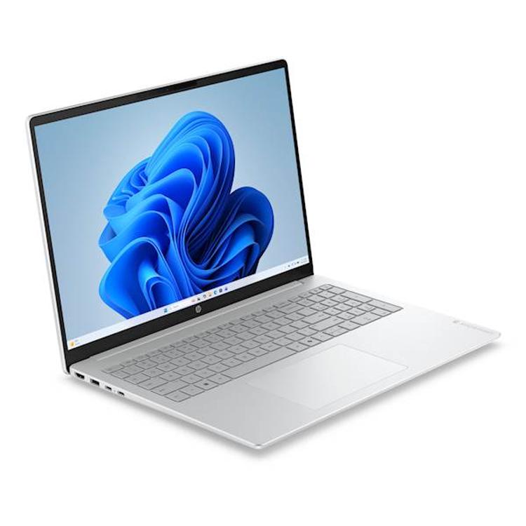 HP OmniBook 3 z odprtim zaslonom Windows 11, tankimi robovi in veliko sledilno ploščico.
