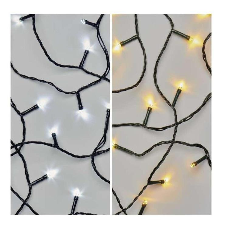 Božična veriga 2v1,100 LED, 10 m, zunanja in notranja, topla/hladna bela, programi