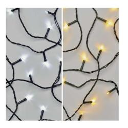 Božična veriga 2v1,100 LED, 10 m, zunanja in notranja, topla/hladna bela, programi