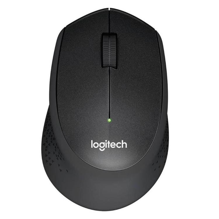Miška Logitech M330 Silent Plus, brezžična optična, črna
